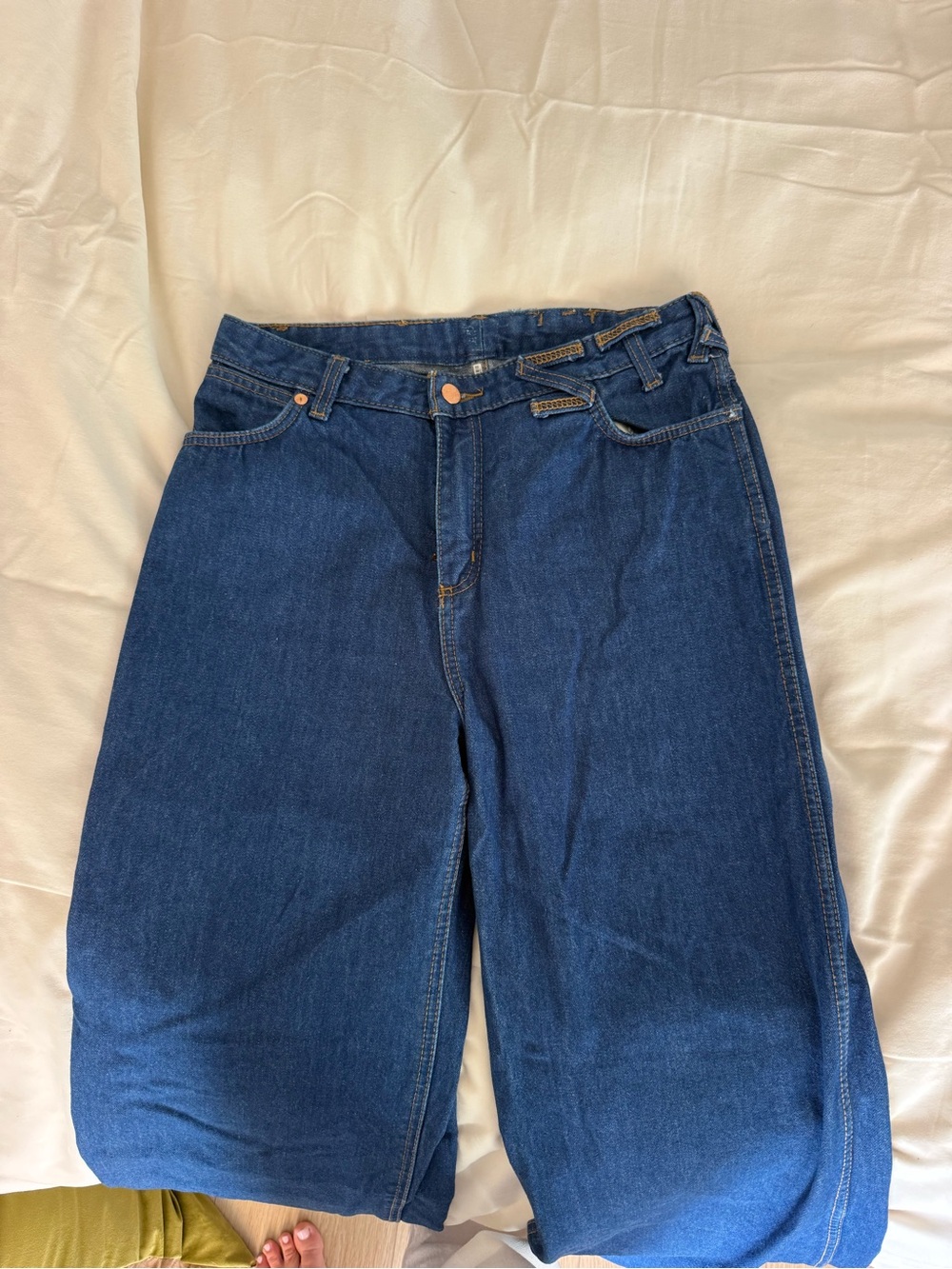 STAUD Dark Blue Wide-Leg High-Rise Jeans